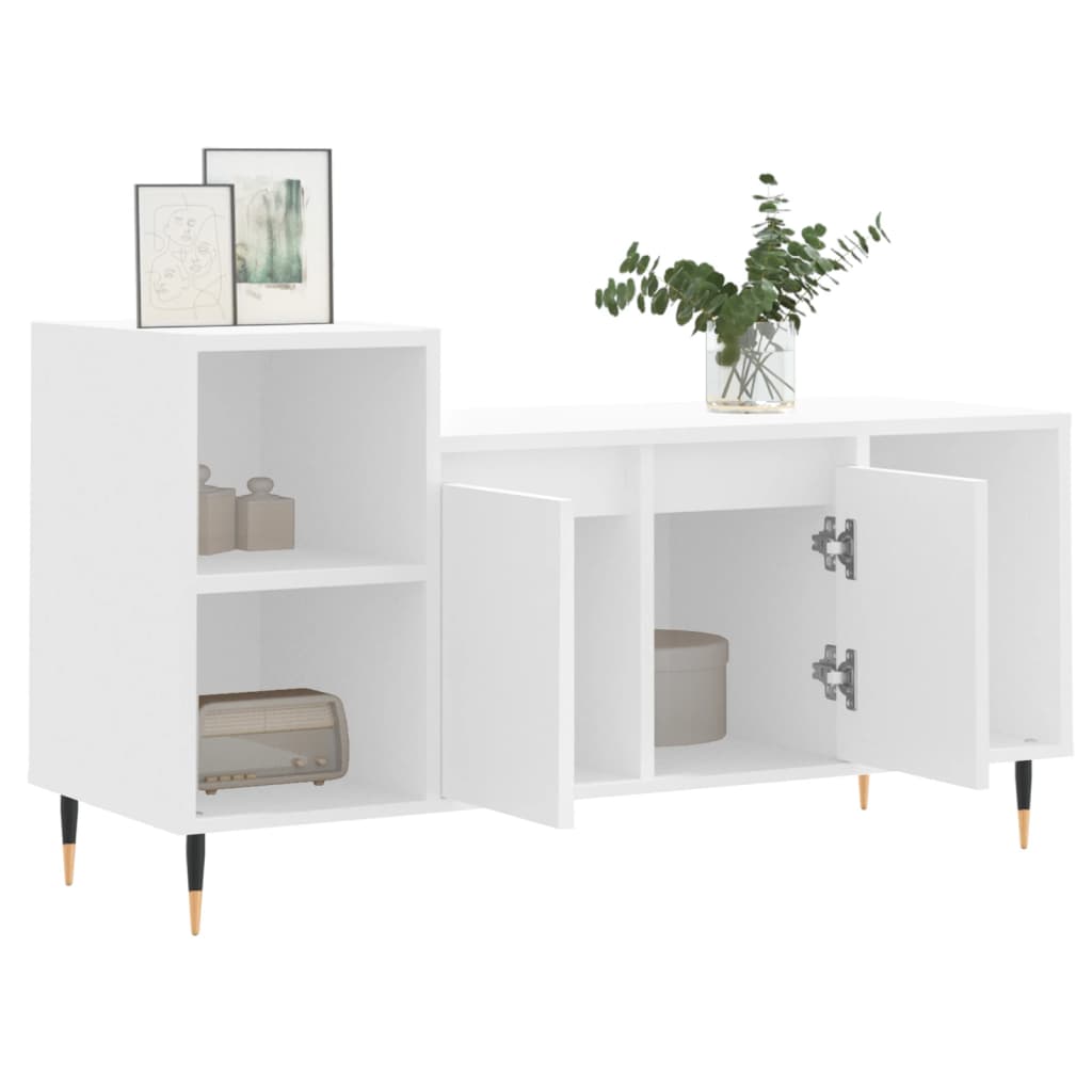 Meuble TV Blanc 100x35x55 cm Bois d'ingénierie - XIOS