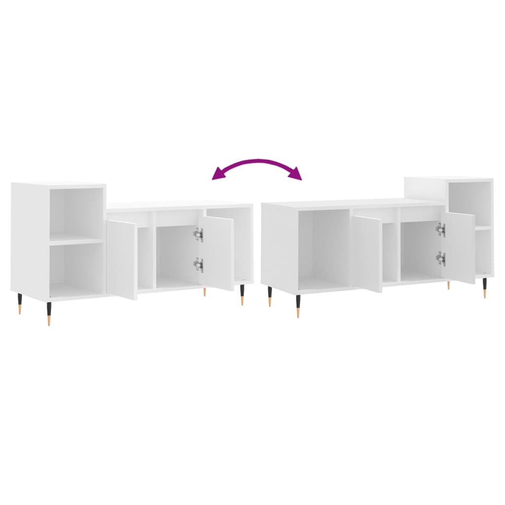 Meuble TV Blanc 100x35x55 cm Bois d'ingénierie - XIOS