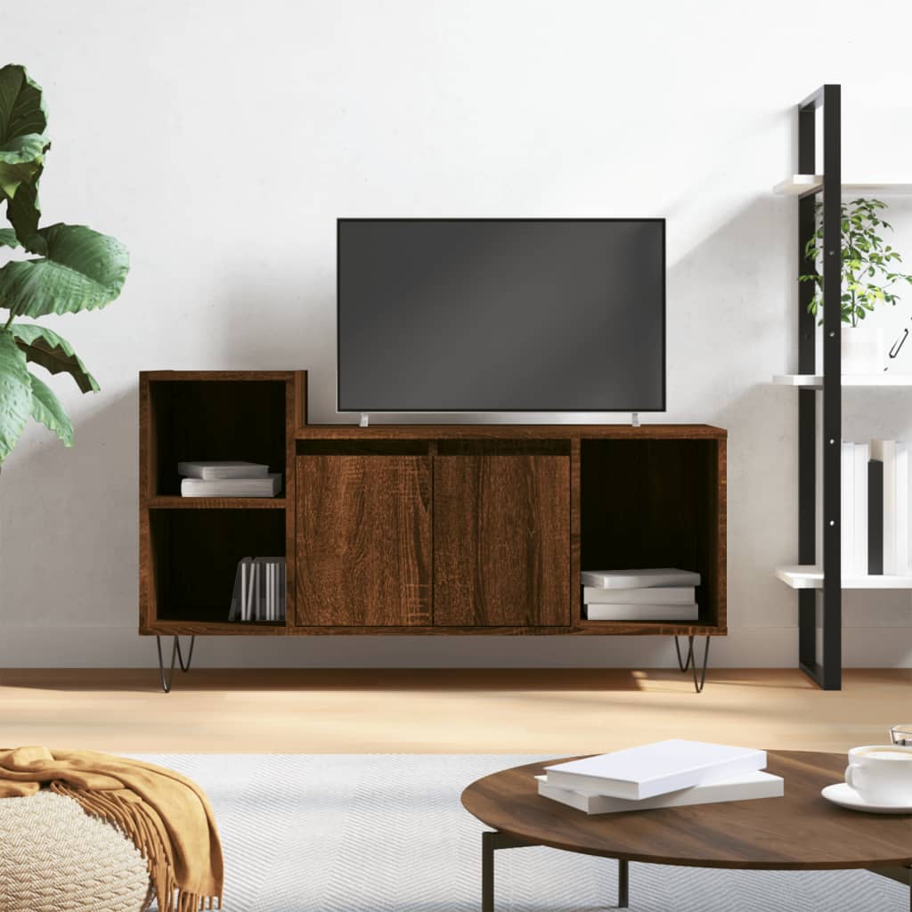 Meuble TV Chêne marron 100x35x55 cm Bois d'ingénierie - XIOS
