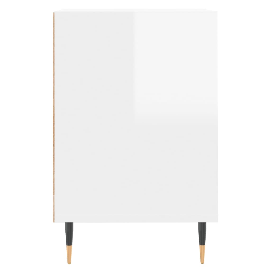 Meuble TV Blanc brillant 160x35x55 cm Bois d'ingénierie - XIOS