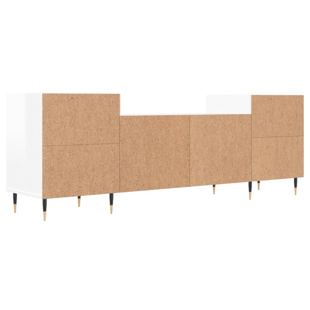 Meuble TV Blanc brillant 160x35x55 cm Bois d'ingénierie - XIOS