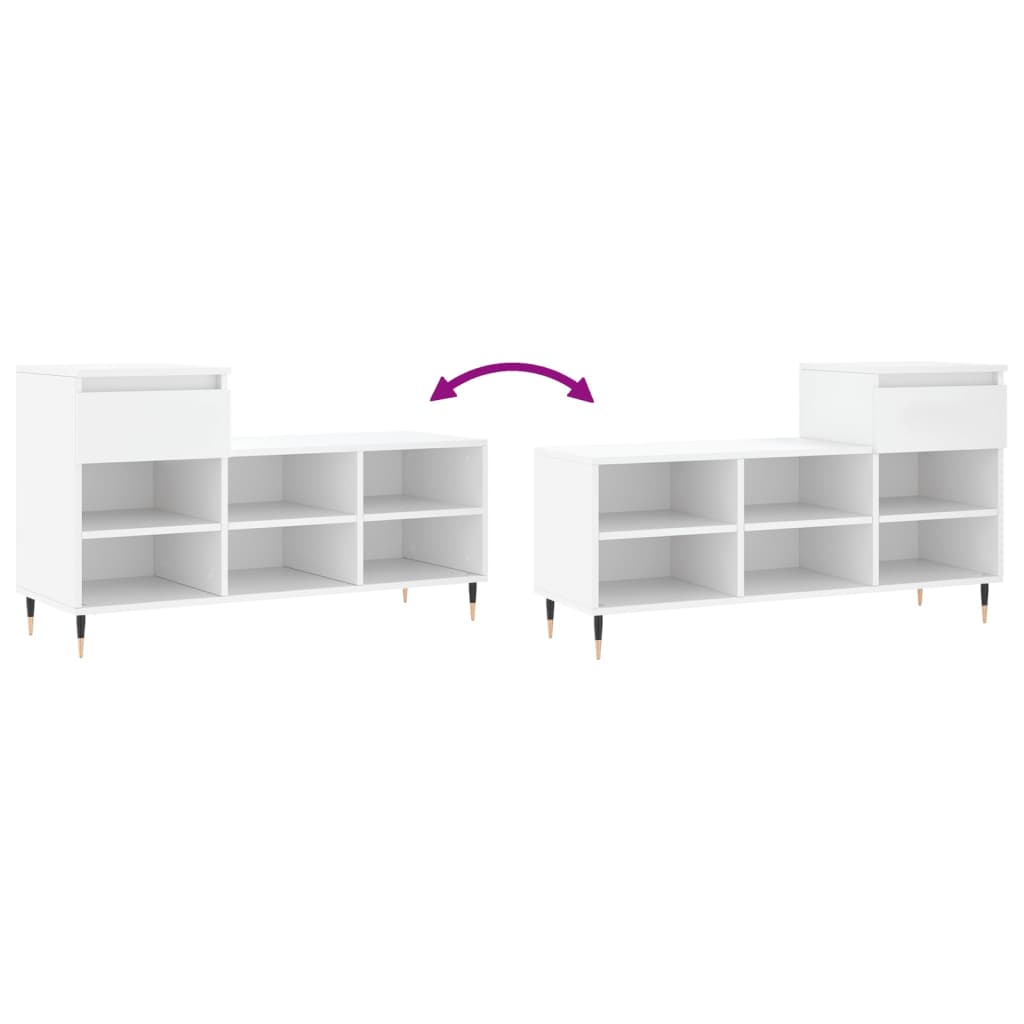 Armoire à chaussures Blanc 102x36x60 cm Bois d'ingénierie - XIOS