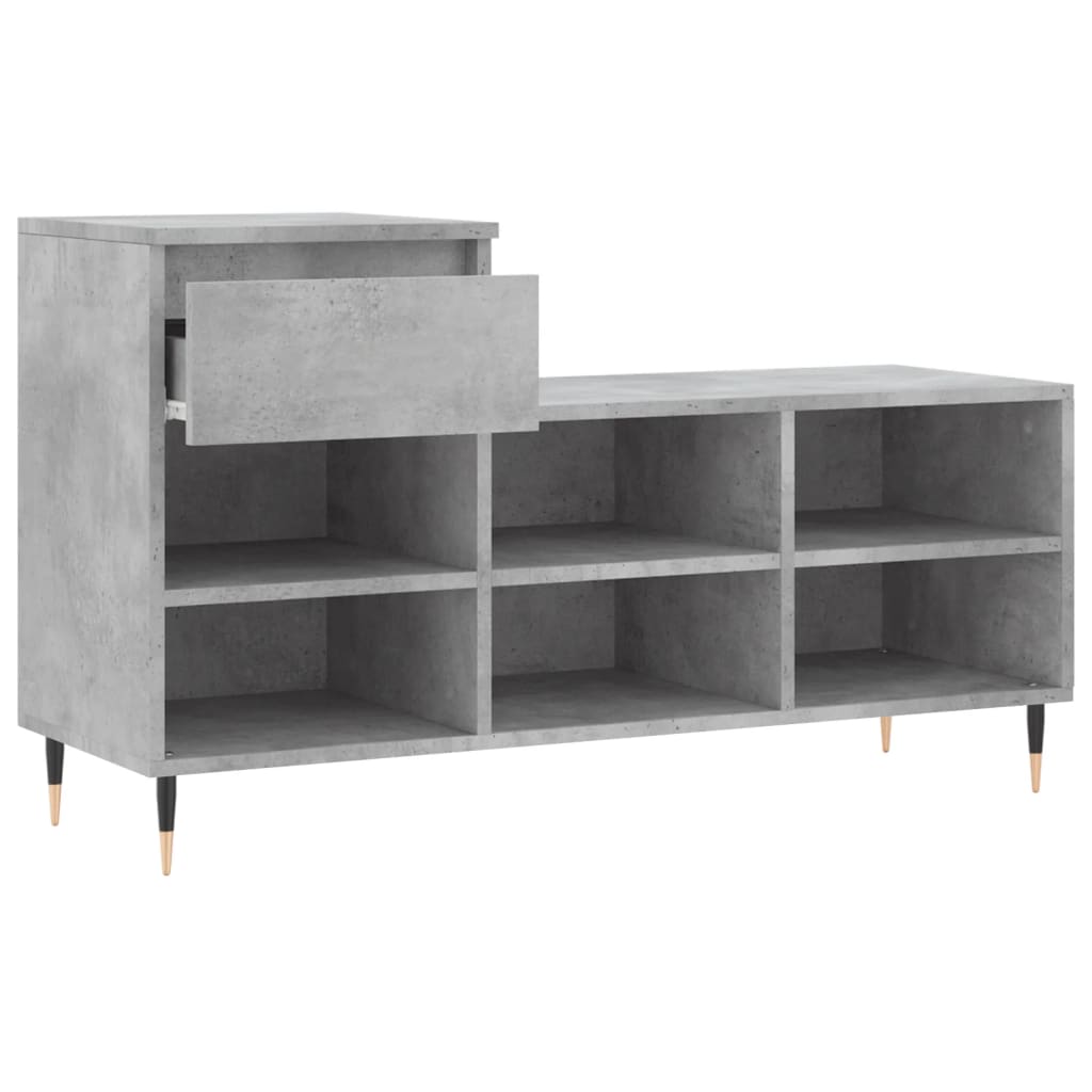 Armoire à chaussures Gris béton 102x36x60 cm Bois d'ingénierie - XIOS