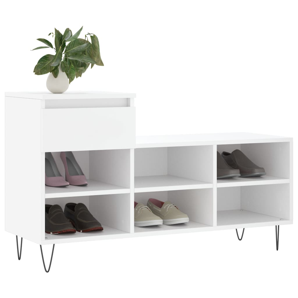 Armoire à chaussures Blanc 102x36x60 cm Bois d'ingénierie - XIOS