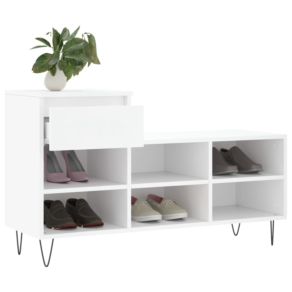 Armoire à chaussures Blanc 102x36x60 cm Bois d'ingénierie - XIOS