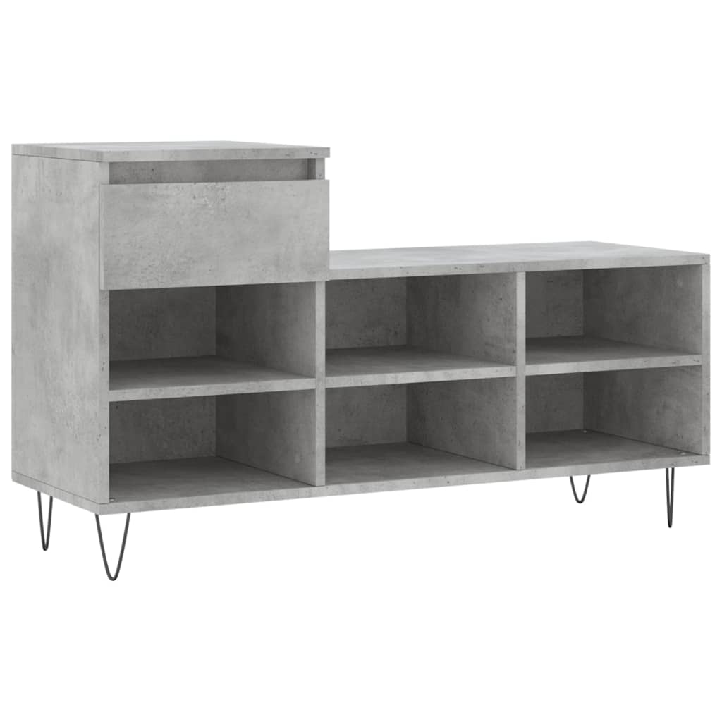 Armoire à chaussures Gris béton 102x36x60 cm Bois d'ingénierie - XIOS
