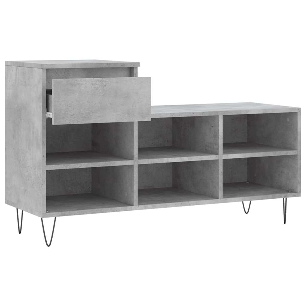 Armoire à chaussures Gris béton 102x36x60 cm Bois d'ingénierie - XIOS