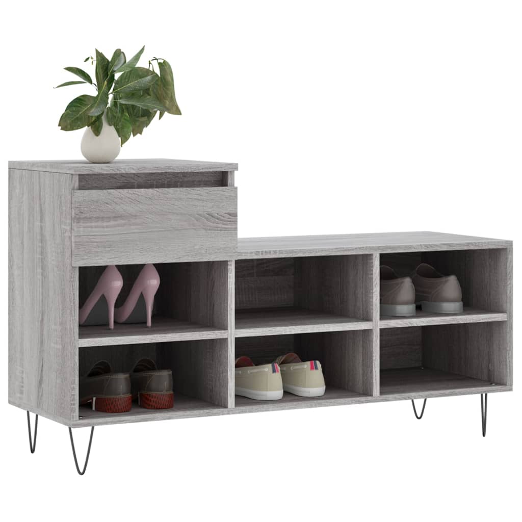Armoire à chaussures Sonoma gris 102x36x60 cm Bois d'ingénierie - XIOS