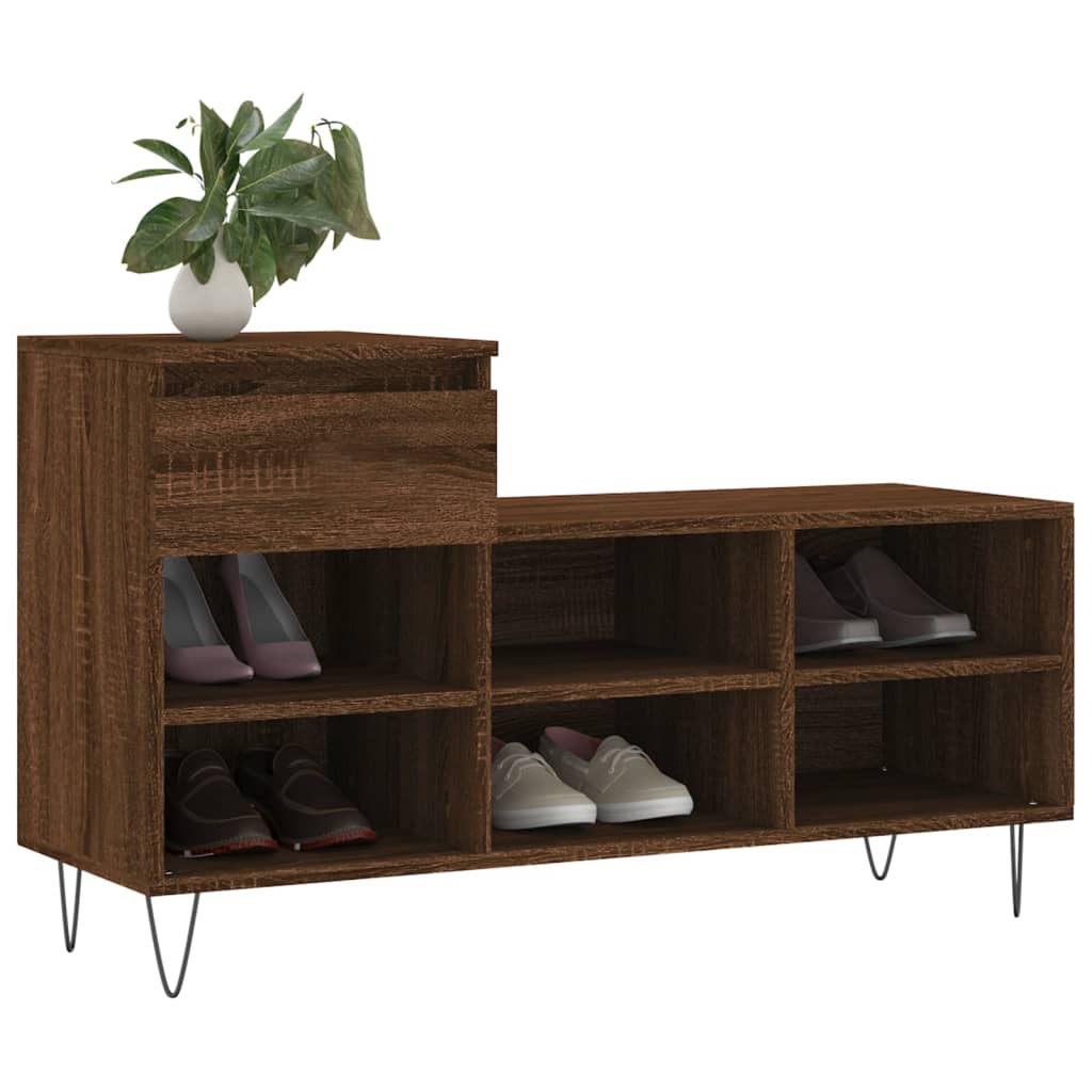 Armoire à chaussures Chêne marron 102x36x60cm Bois d'ingénierie - XIOS
