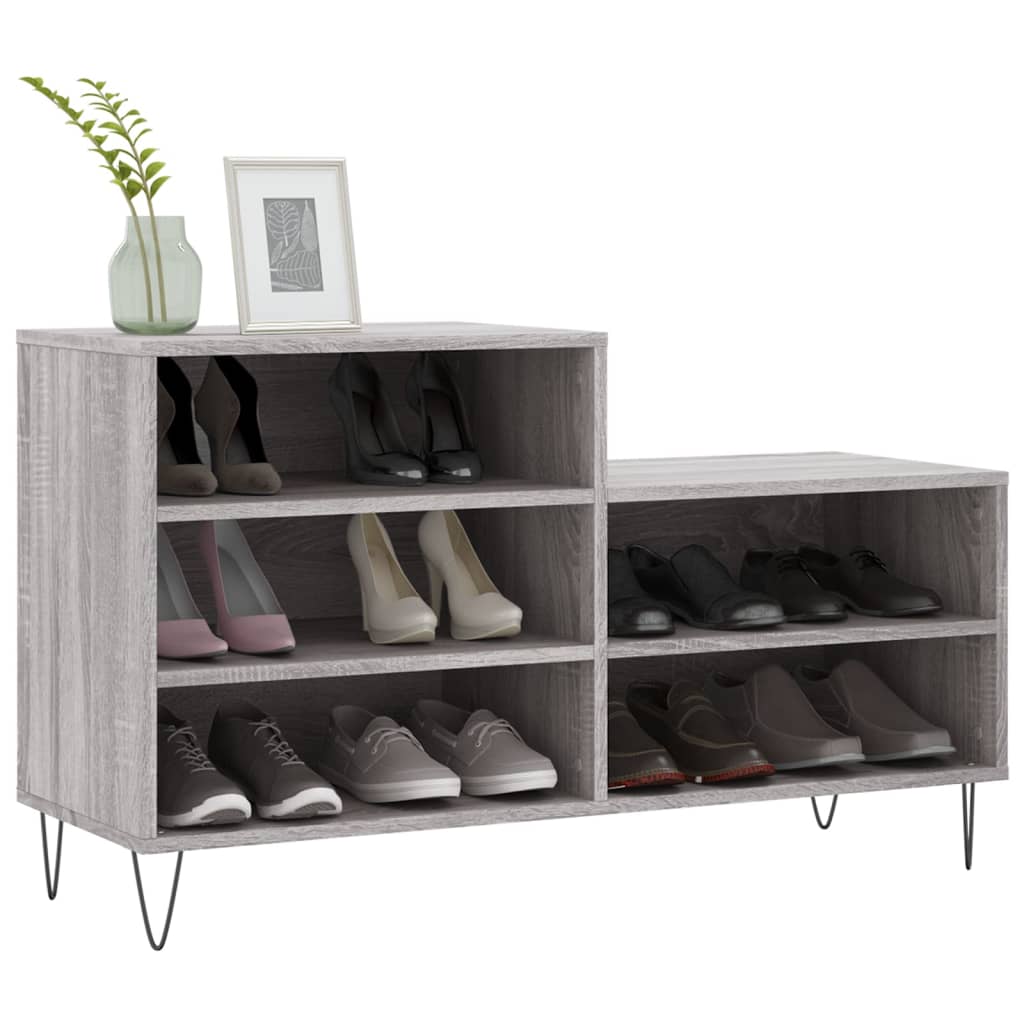 Armoire à chaussures Sonoma gris 102x36x60 cm Bois d'ingénierie - XIOS