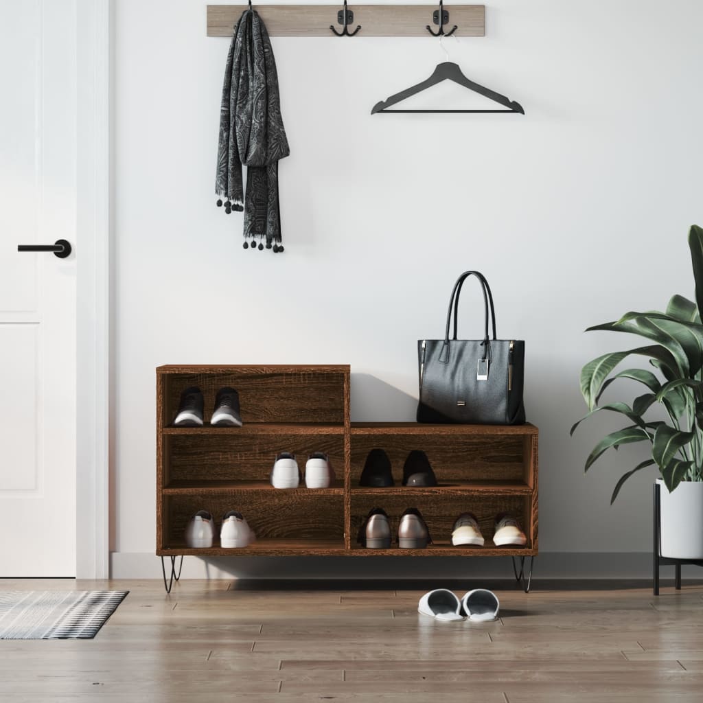 Armoire à chaussures Chêne marron 102x36x60cm Bois d'ingénierie - XIOS