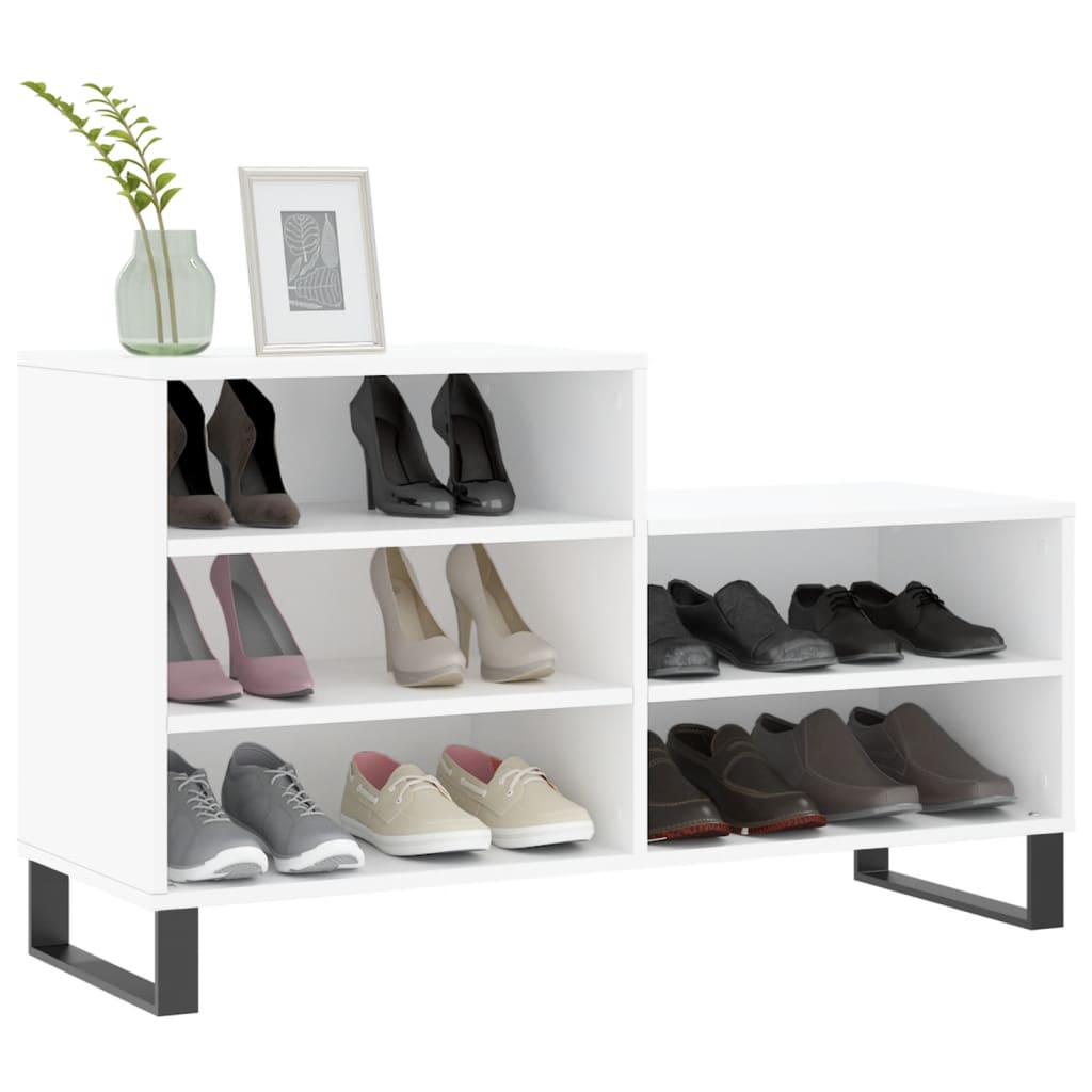 Armoire à chaussures Blanc 102x36x60 cm Bois d'ingénierie - XIOS