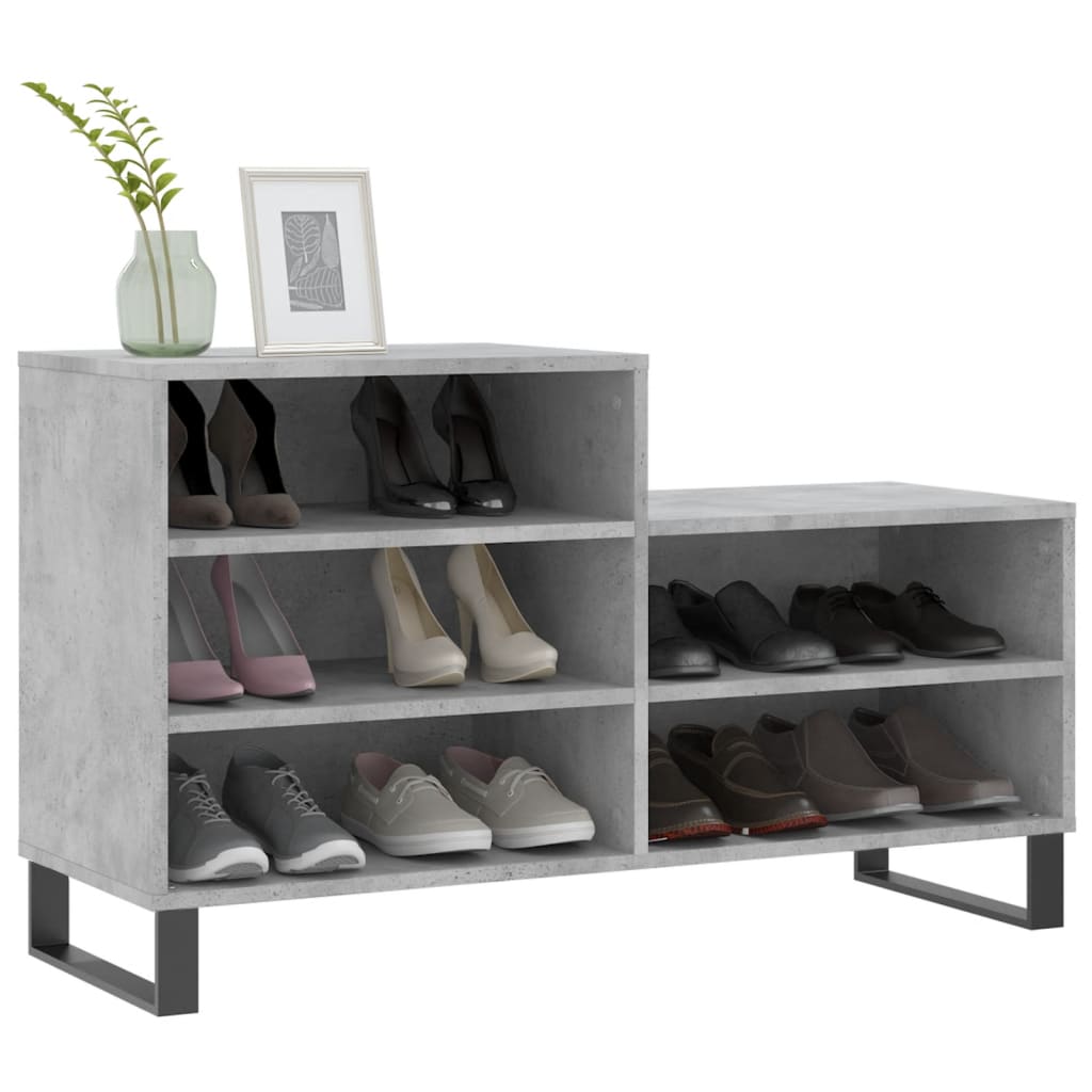 Armoire à chaussures Gris béton 102x36x60 cm Bois d'ingénierie - XIOS