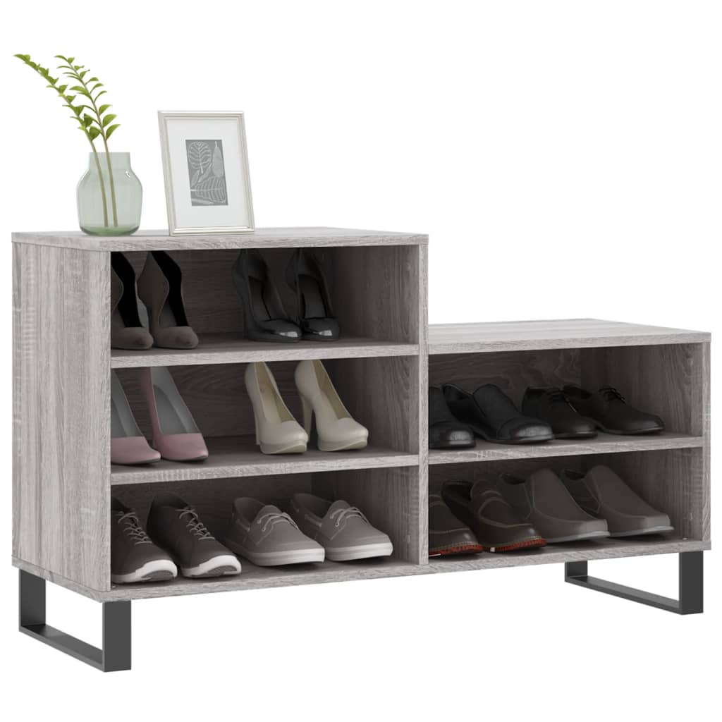 Armoire à chaussures Sonoma gris 102x36x60 cm Bois d'ingénierie - XIOS