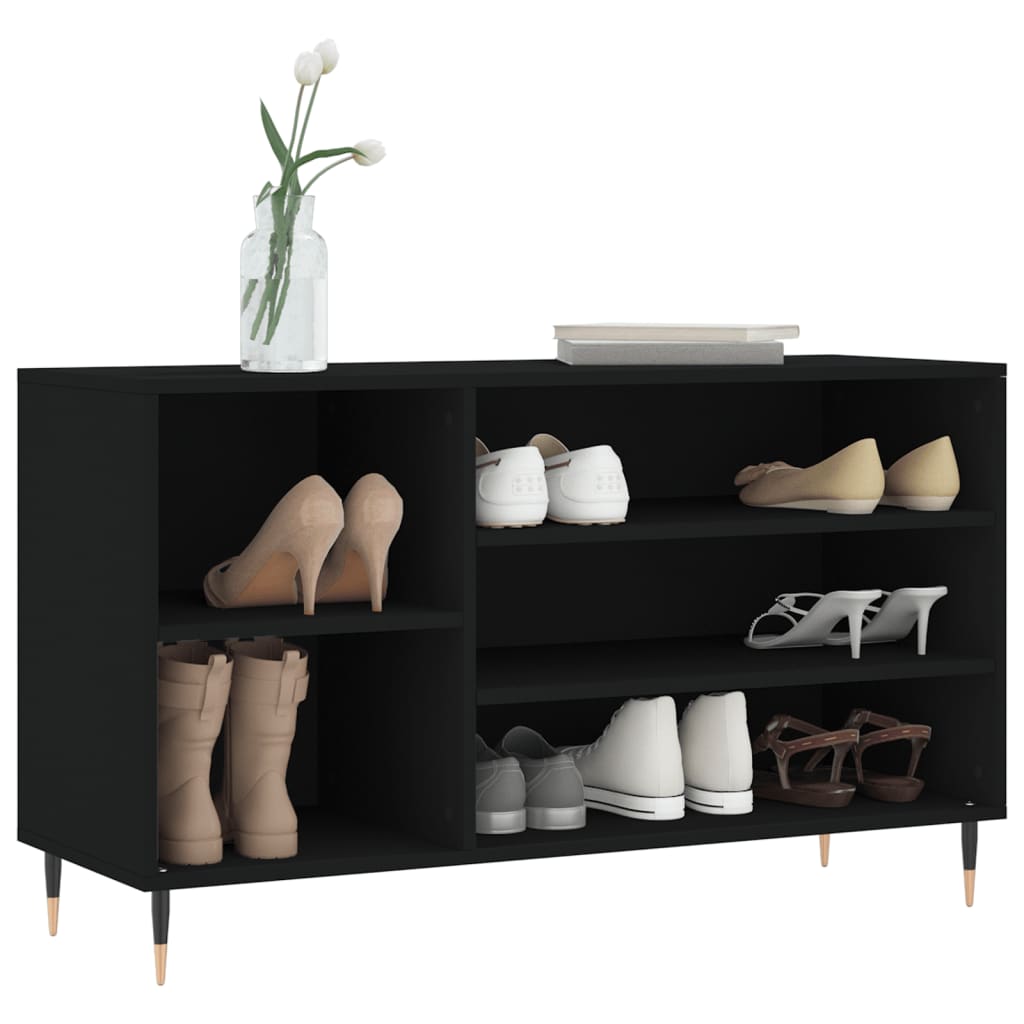Armoire à chaussures Noir 102x36x60 cm Bois d'ingénierie - XIOS