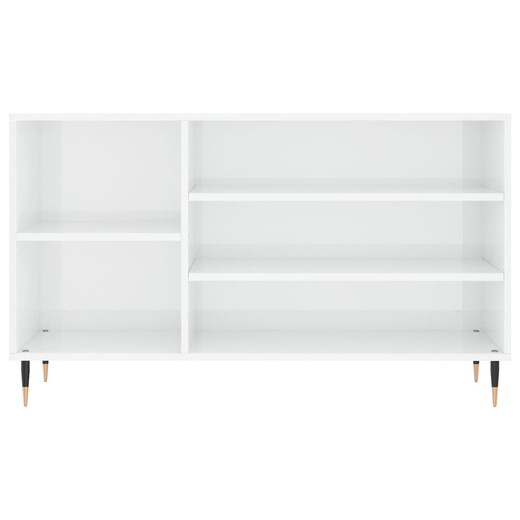 Armoire à chaussure Blanc brillant 102x36x60 cm Bois ingénierie - XIOS