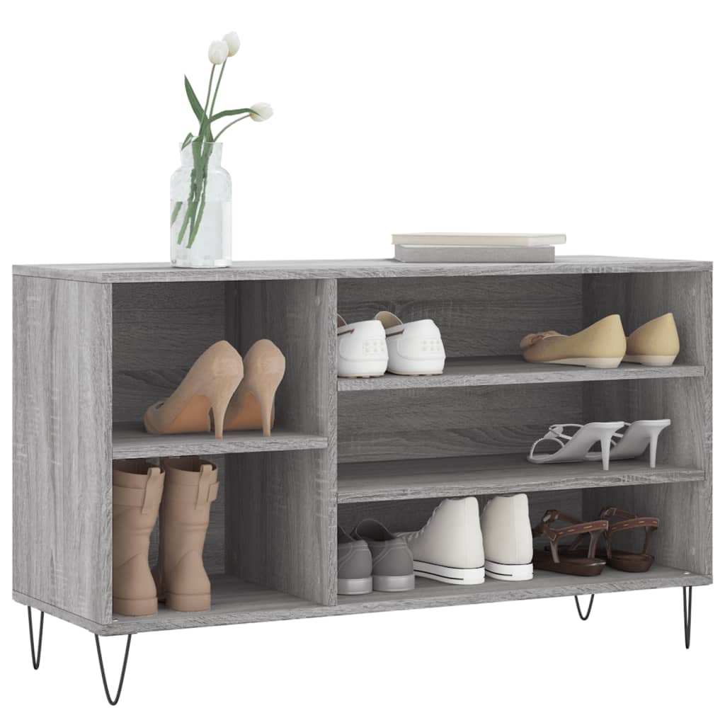 Armoire à chaussures Sonoma gris 102x36x60 cm Bois d'ingénierie - XIOS