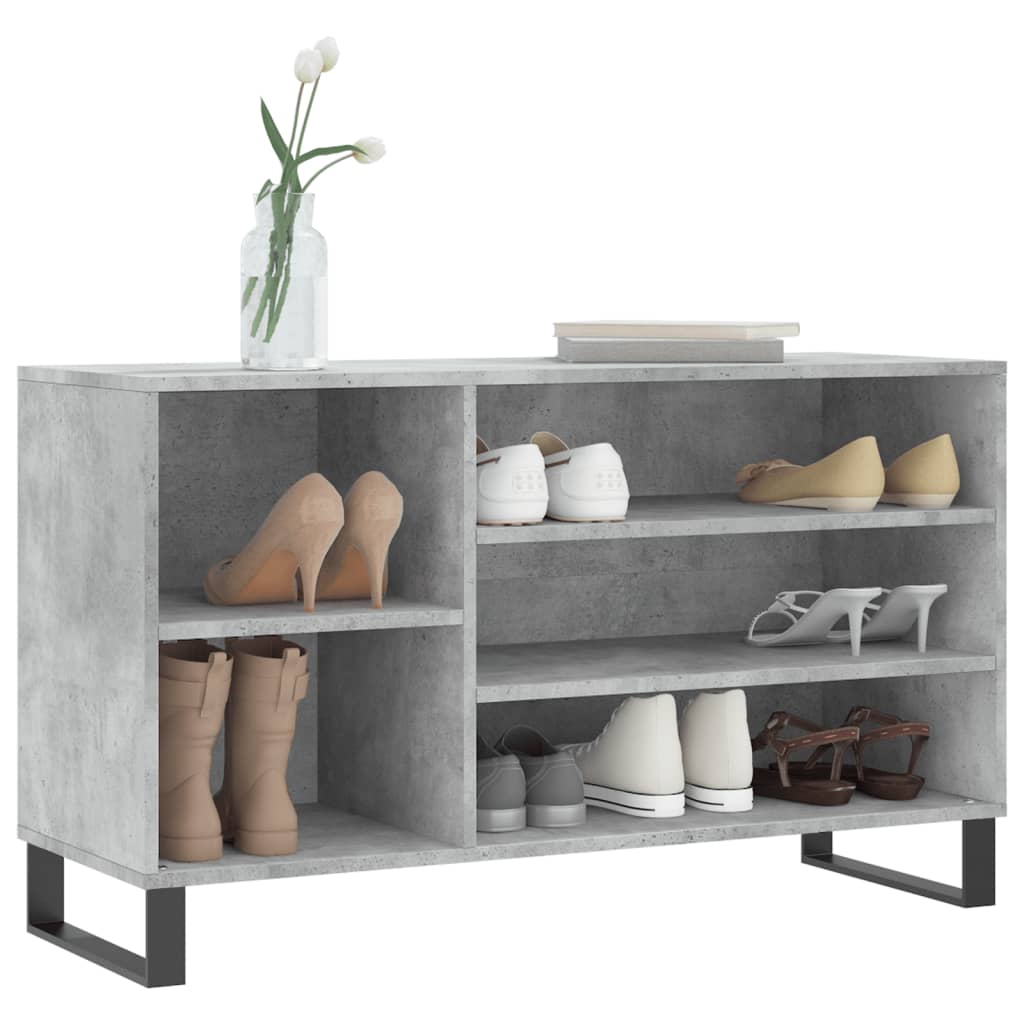 Armoire à chaussures Gris béton 102x36x60 cm Bois d'ingénierie - XIOS