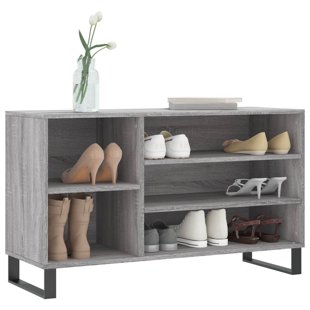 Armoire à chaussures Sonoma gris 102x36x60 cm Bois d'ingénierie - XIOS