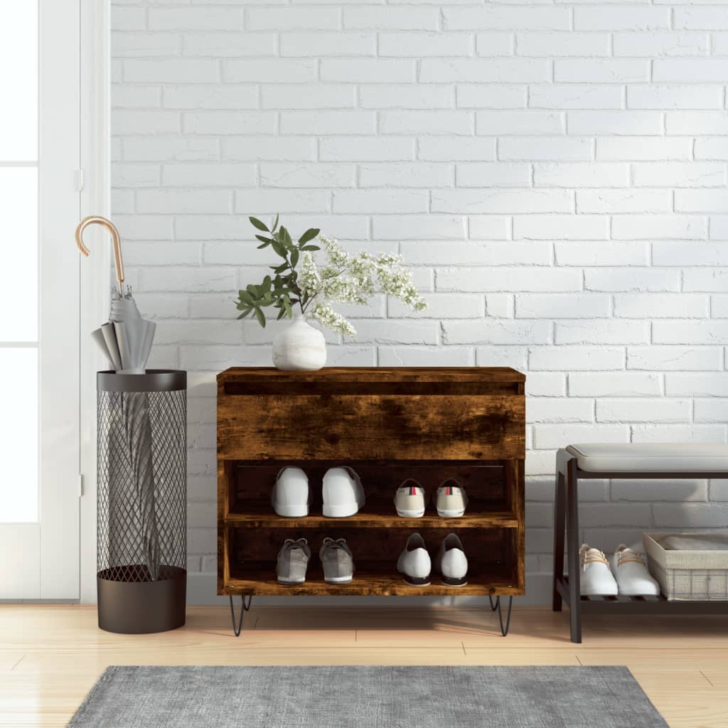 Armoire à chaussures Chêne fumé 70x36x60 cm Bois d'ingénierie - XIOS
