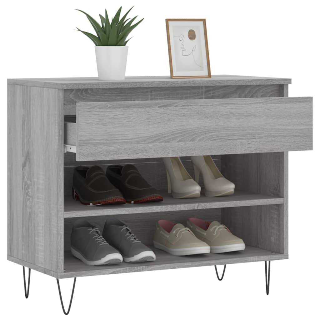 Armoire à chaussures Sonoma gris 70x36x60 cm Bois d'ingénierie - XIOS