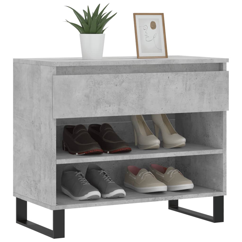 Armoire à chaussures Gris béton 70x36x60 cm Bois d'ingénierie - XIOS