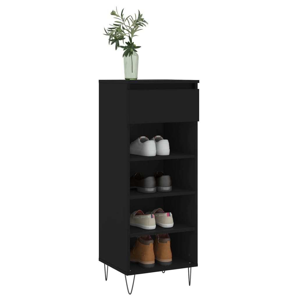 Armoire à chaussures Noir 40x36x105 cm Bois d'ingénierie - XIOS
