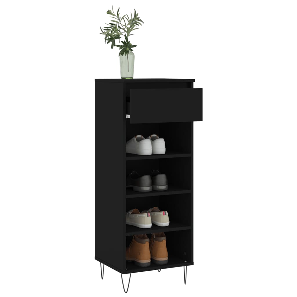 Armoire à chaussures Noir 40x36x105 cm Bois d'ingénierie - XIOS