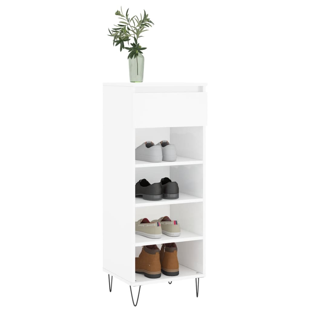 Armoire à chaussures Blanc brillant 40x36x105cm Bois ingénierie - XIOS