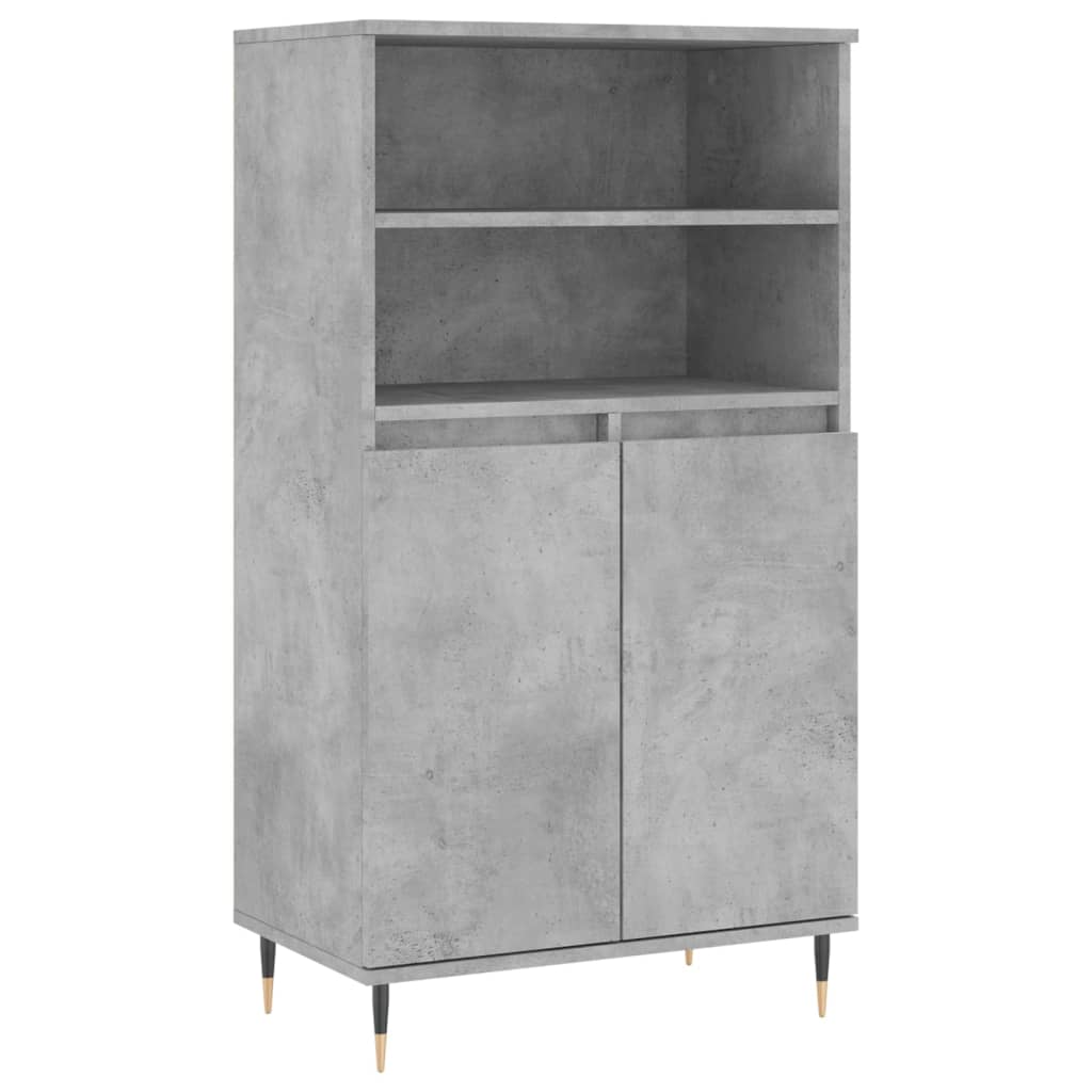 Buffet haut Gris béton 60x36x110 cm Bois d'ingénierie - XIOS