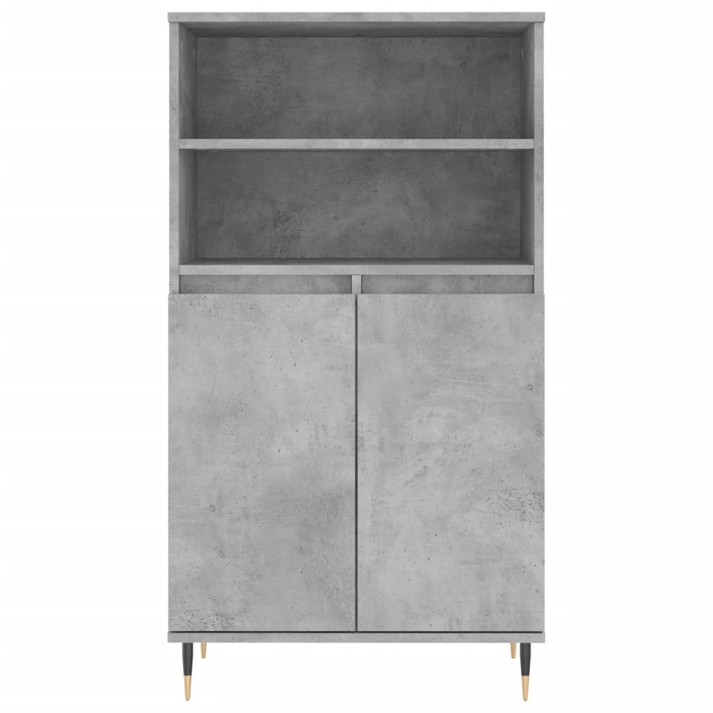 Buffet haut Gris béton 60x36x110 cm Bois d'ingénierie - XIOS