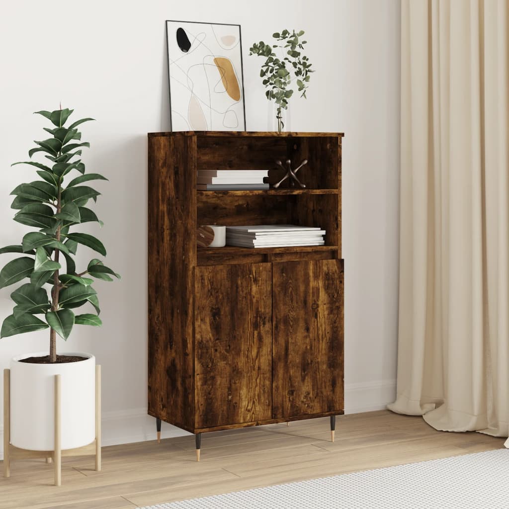 Buffet haut Chêne fumé 60x36x110 cm Bois d'ingénierie - XIOS