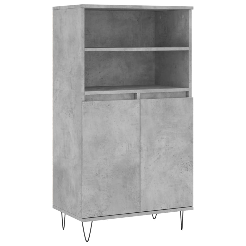 Buffet haut Gris béton 60x36x110 cm Bois d'ingénierie - XIOS