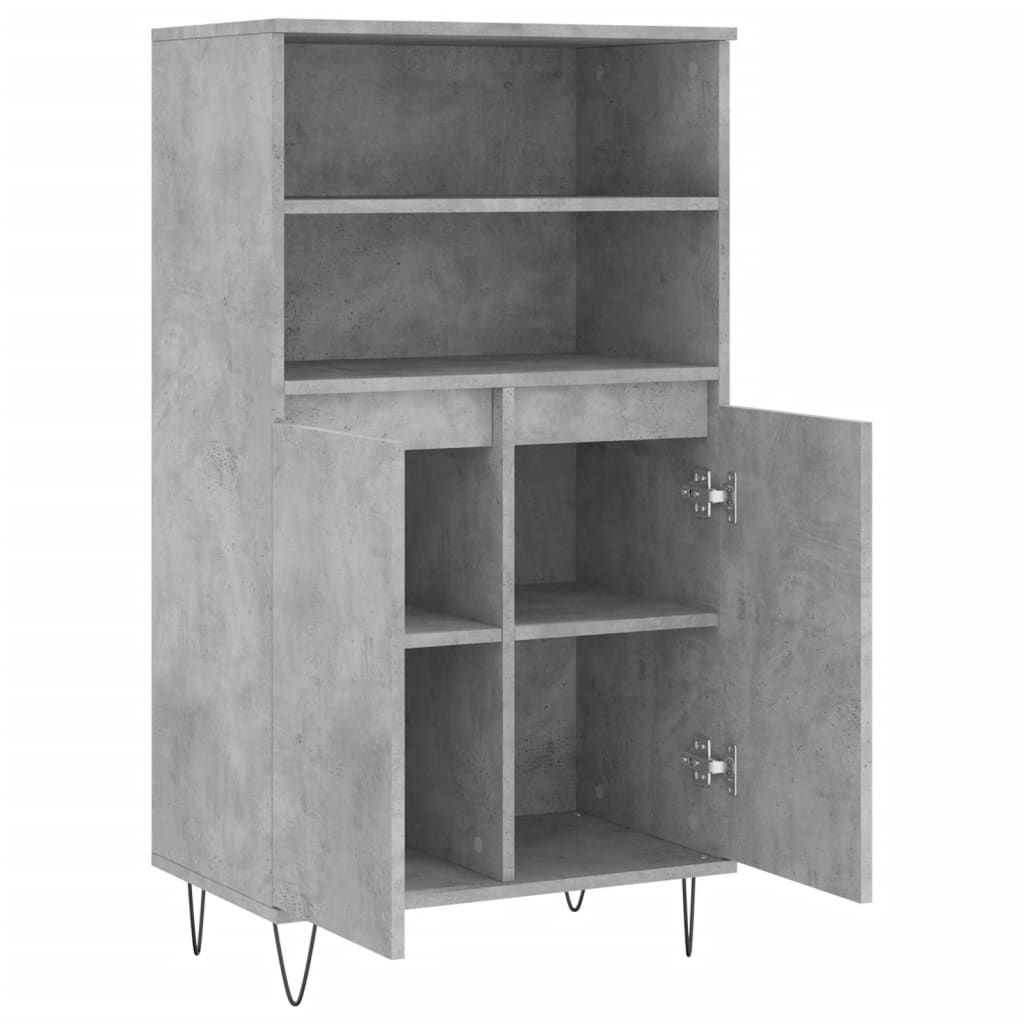 Buffet haut Gris béton 60x36x110 cm Bois d'ingénierie - XIOS