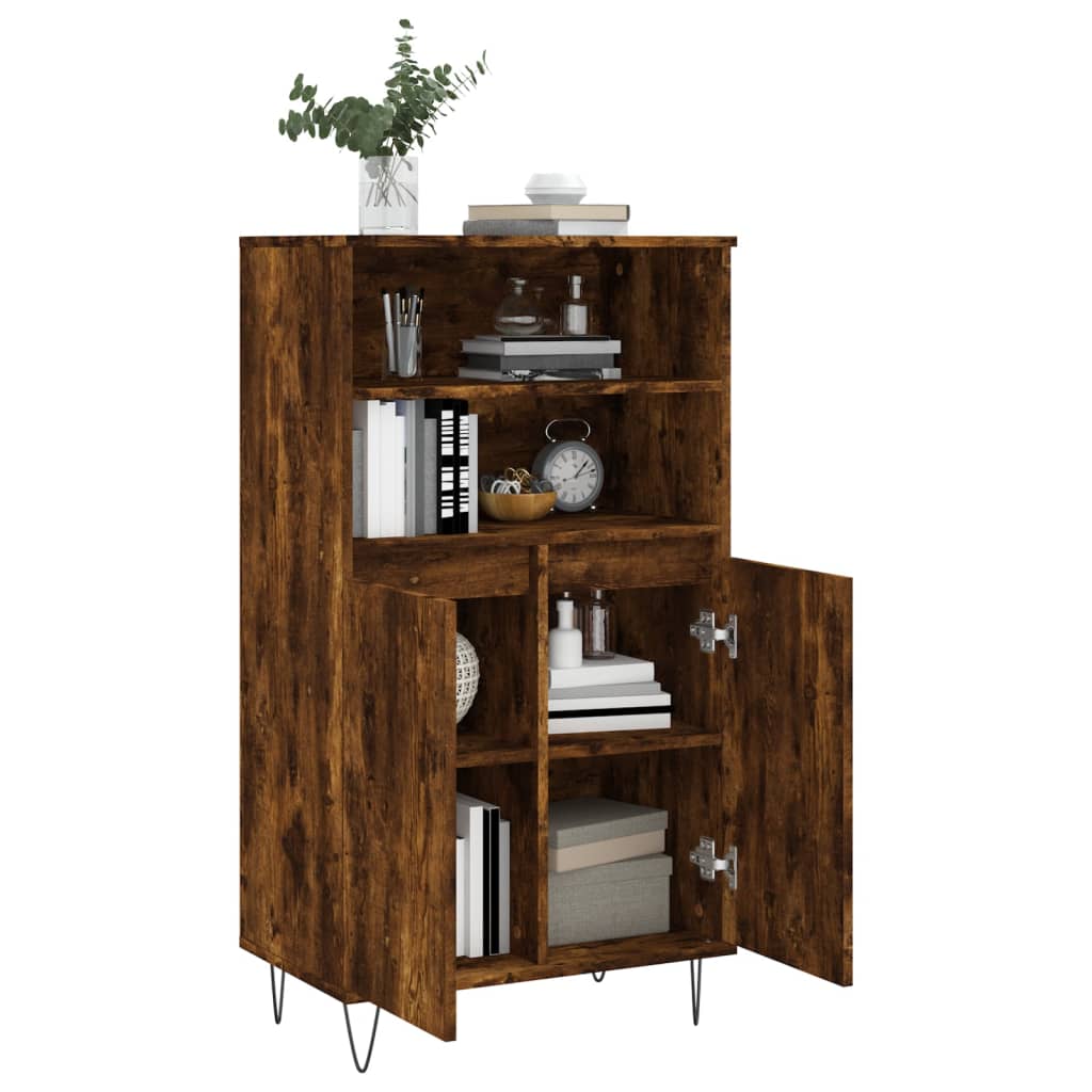 Buffet haut Chêne fumé 60x36x110 cm Bois d'ingénierie - XIOS