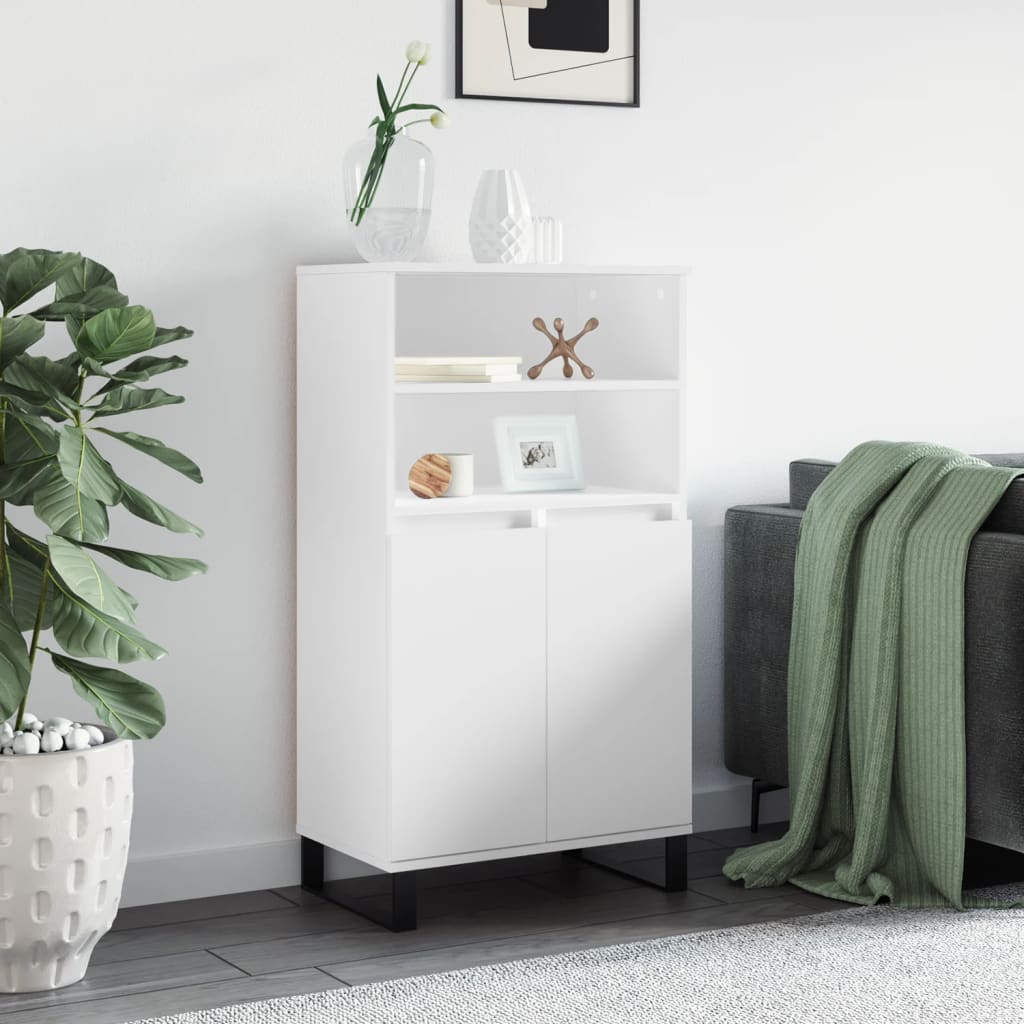 Buffet haut Blanc 60x36x110 cm Bois d'ingénierie - XIOS