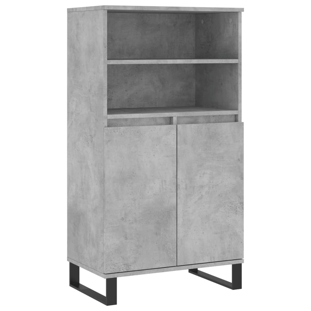 Buffet haut Gris béton 60x36x110 cm Bois d'ingénierie - XIOS