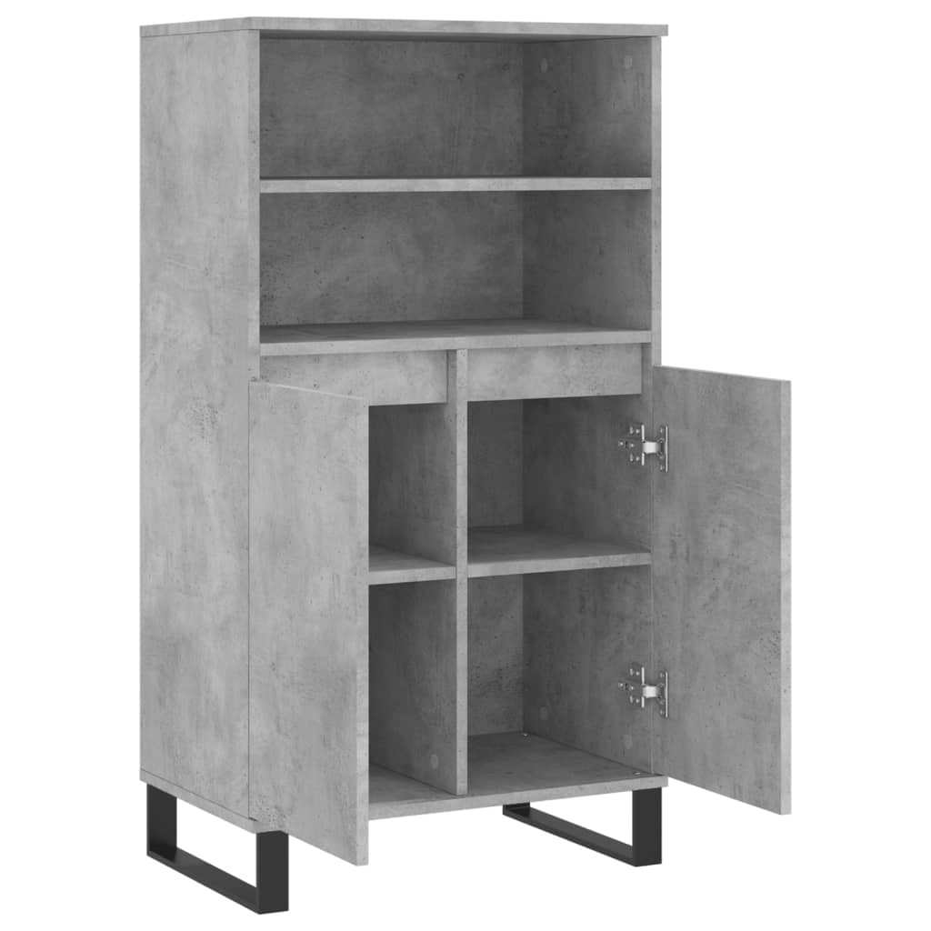 Buffet haut Gris béton 60x36x110 cm Bois d'ingénierie - XIOS