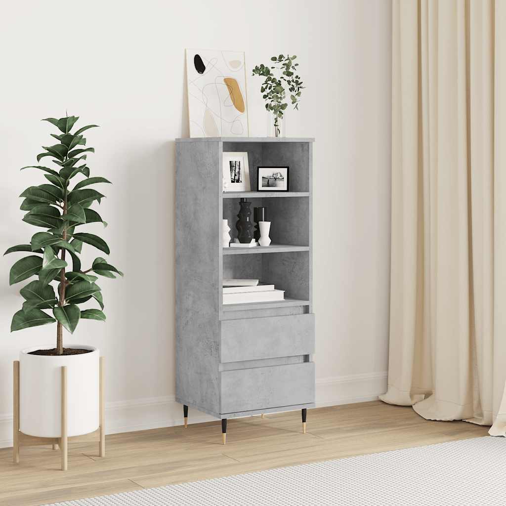 Buffet haut Gris béton 40x36x110 cm Bois d'ingénierie - XIOS
