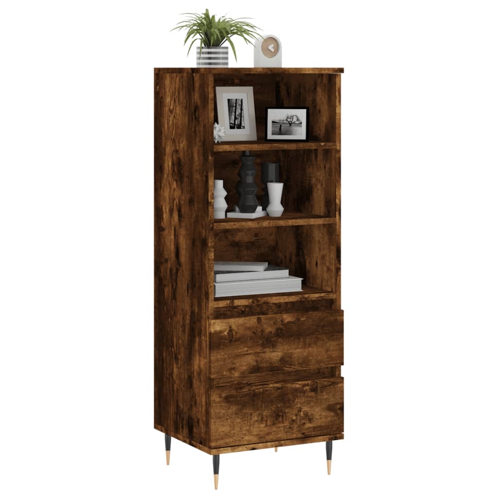 Buffet haut Chêne fumé 40x36x110 cm Bois d'ingénierie - XIOS