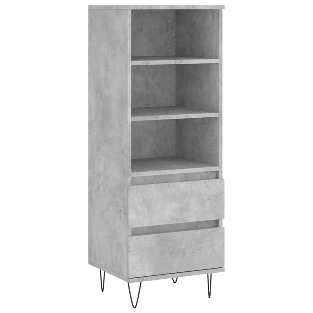 Buffet haut Gris béton 40x36x110 cm Bois d'ingénierie - XIOS