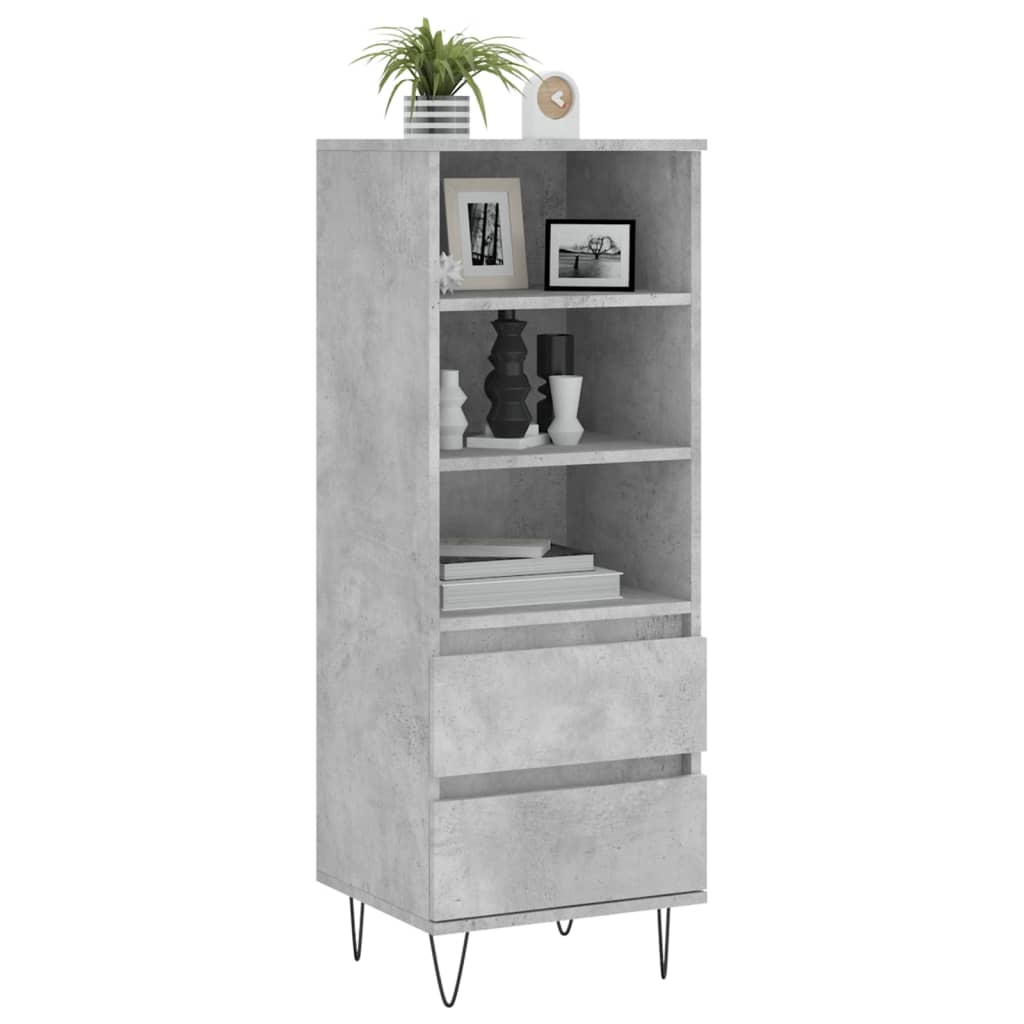 Buffet haut Gris béton 40x36x110 cm Bois d'ingénierie - XIOS