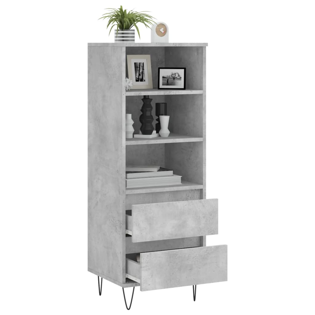 Buffet haut Gris béton 40x36x110 cm Bois d'ingénierie - XIOS