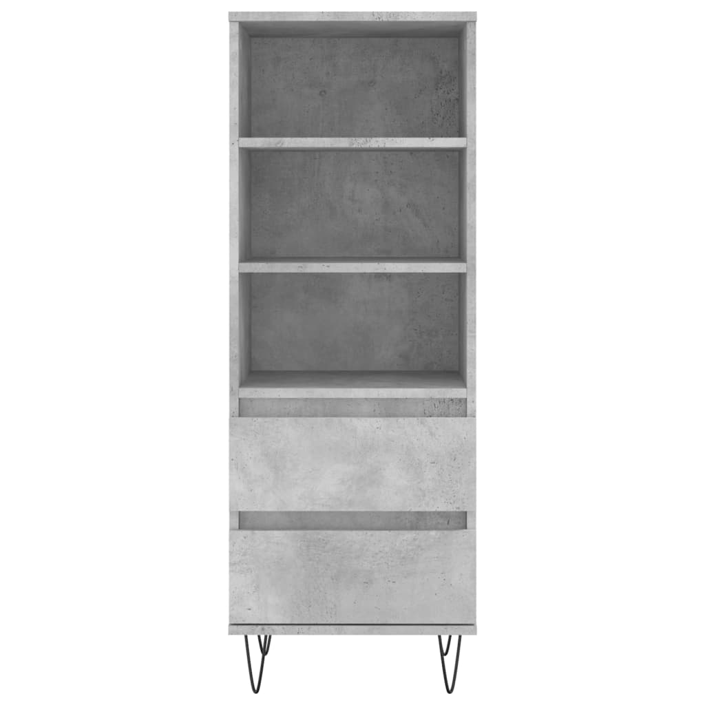 Buffet haut Gris béton 40x36x110 cm Bois d'ingénierie - XIOS