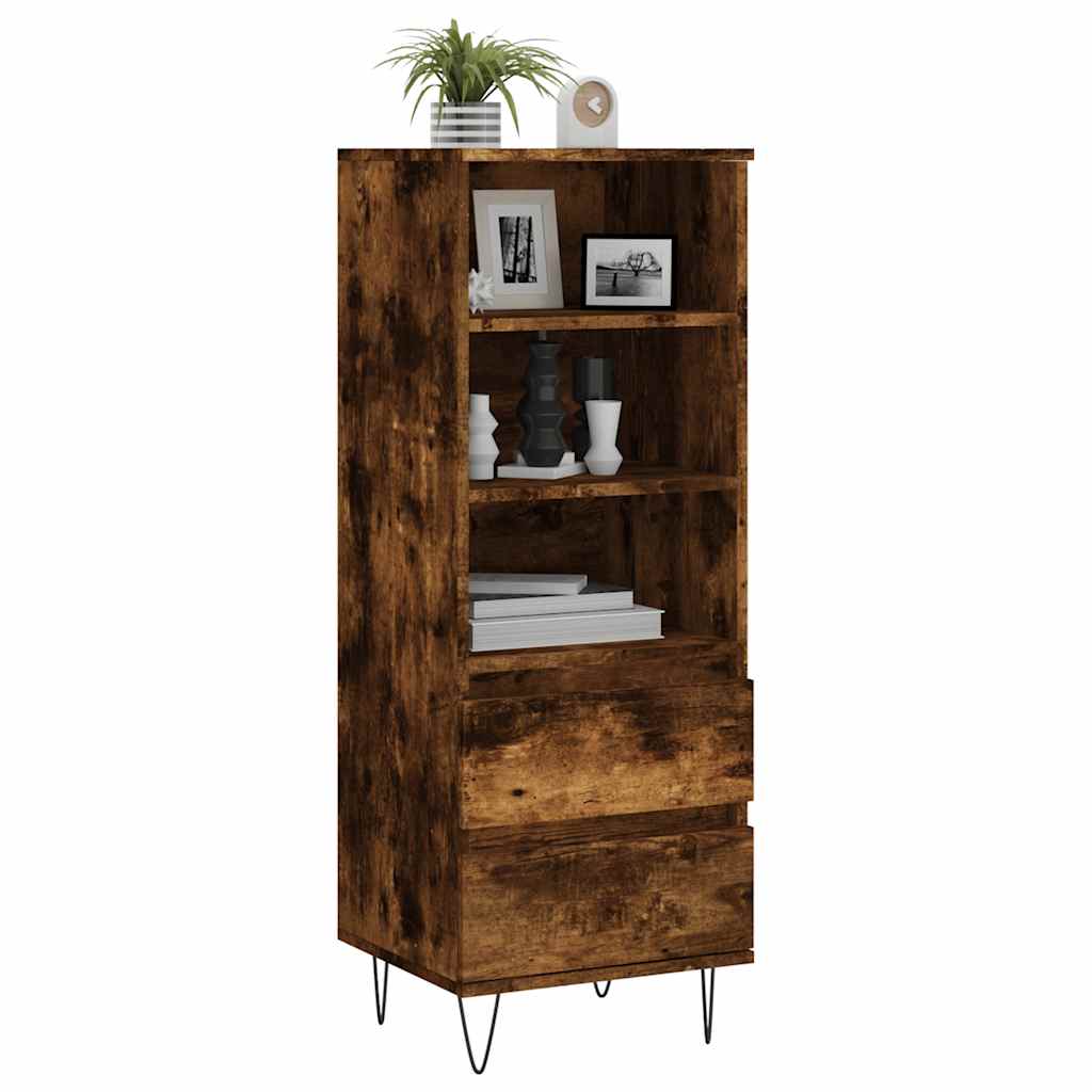 Buffet haut Chêne fumé 40x36x110 cm Bois d'ingénierie - XIOS