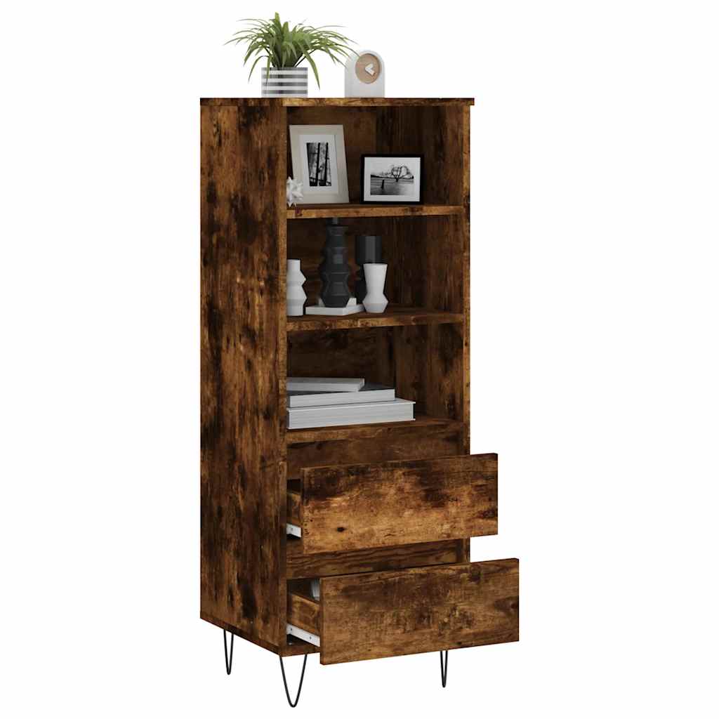 Buffet haut Chêne fumé 40x36x110 cm Bois d'ingénierie - XIOS
