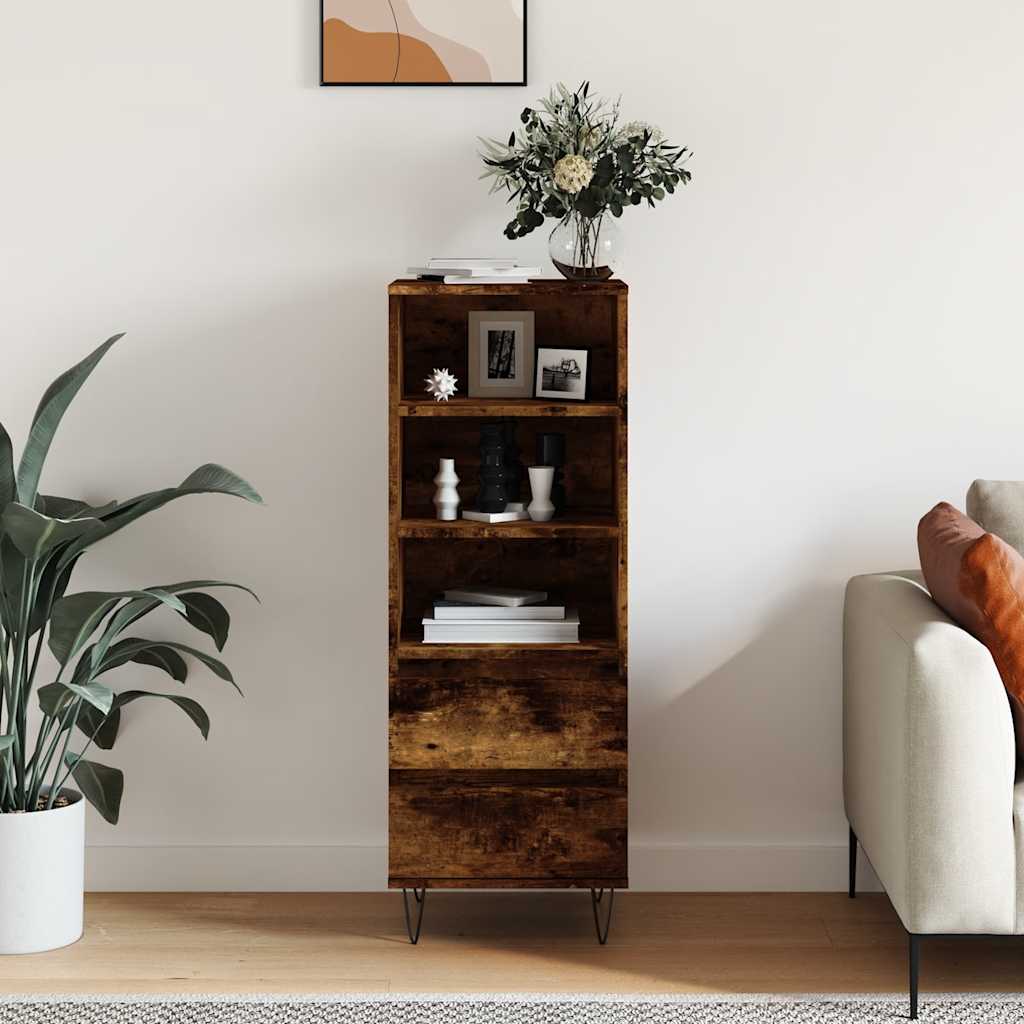 Buffet haut Chêne fumé 40x36x110 cm Bois d'ingénierie - XIOS