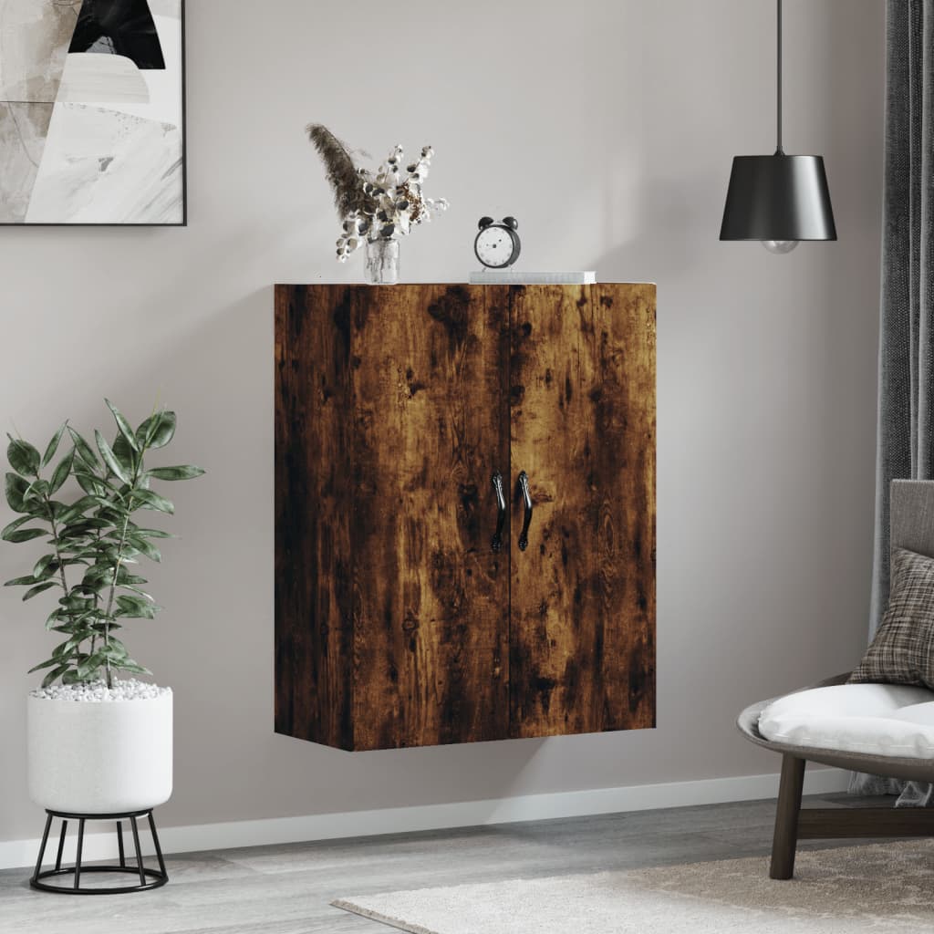Armoire murale chêne fumé 69,5x34x90 cm bois d'ingénierie - XIOS