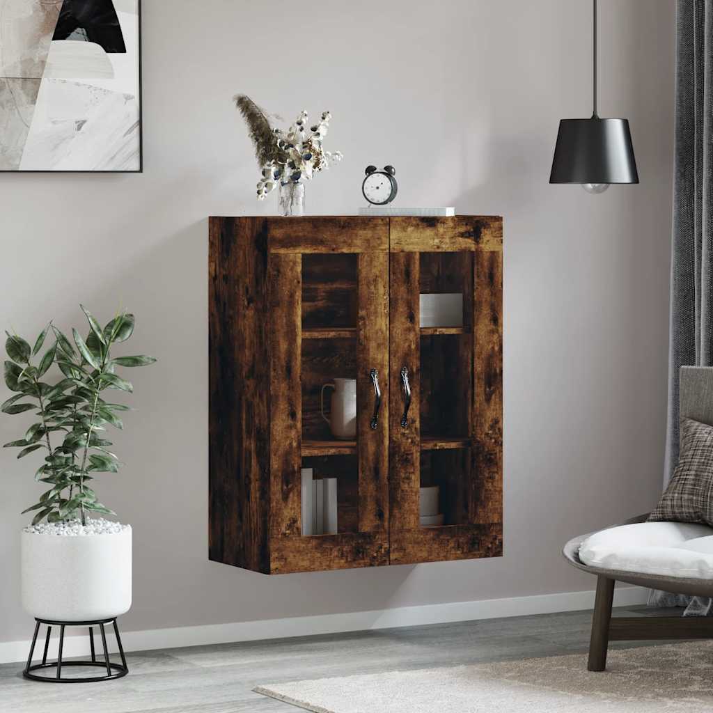 Armoire murale chêne fumé 69,5x34x90 cm bois d'ingénierie - XIOS