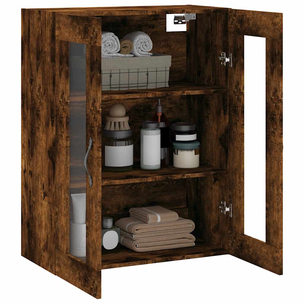 Armoire murale chêne fumé 69,5x34x90 cm bois d'ingénierie - XIOS